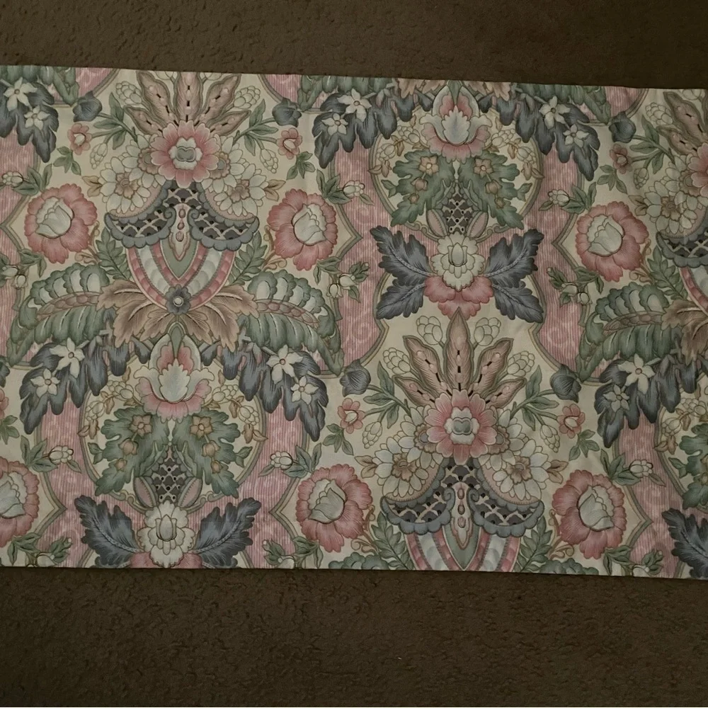 Vintage Crown Craft Muted Floral Pattern King Size Pillow Sham USA Made 35”x 20”